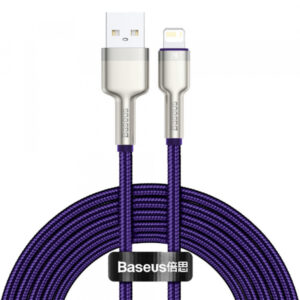 Cablu Date si Incarcare USB-A - Lightning Baseus Cafule Metal Series, 18W, 2m, Mov CALJK-B05