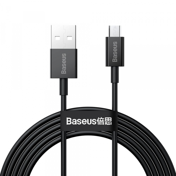 Cablu Date si Incarcare USB-A - microUSB Baseus Superior Series, 18W, 1m, Negru CAMYS-01