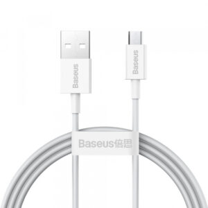 Cablu Date si Incarcare USB-A - microUSB Baseus Superior Series, 18W, 1m, Alb CAMYS-02