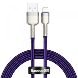 Cablu Date si Incarcare USB-A - Lightning Baseus Cafule Metal Series, 18W, 1m, Mov CALJK-A05