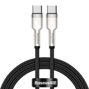 Cablu Date si Incarcare USB-C - USB-C Baseus Cafule, 100W, 2m, Negru CATJK-D01