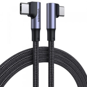 Cablu Date si Incarcare USB-C - USB-C UGREEN US335 Angled, 100W, 1m, Negru