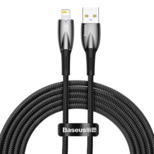 Cablu Date si Incarcare USB-A - Lightning Baseus Glimmer Series, 20W, 2m, Negru