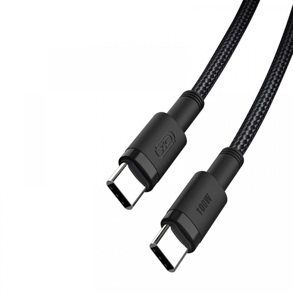 Cablu Date si Incarcare USB-C - USB-C XO Design NB-Q199, 100W, 1.5m, Negru
