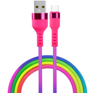 Cablu Date si Incarcare USB-A - USB-C Setty, 18W, 1.2m, Multicolor