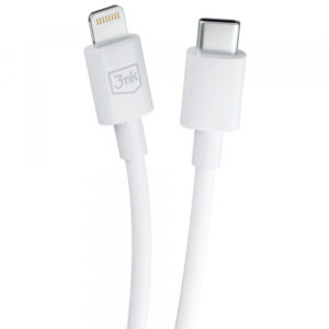 Cablu Date si Incarcare USB-C - Lightning 3MK Hyper, 20W, 1.2m, Alb