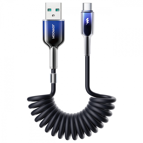 Cablu Date si Incarcare USB-A - USB-C Joyroom S-A43 Crystal, 60W, 1.5m, Negru