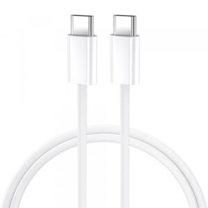 Cablu Date si Incarcare USB-C - USB-C BWOO BO-X284, 60W, 1m, Alb