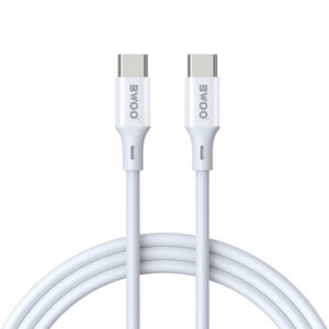 Cablu Date si Incarcare USB-C - USB-C BWOO X282, 60W, 1m, Alb