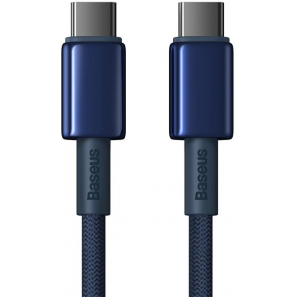 Cablu Date si Incarcare USB-C - USB-C Baseus Tungsten Gold, 100W, 2m, Bleumarin P10319800321-04