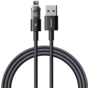 Cablu Date si Incarcare USB-A - Lightning Baseus Display 2, 12W, 2m, Negru P10382700121-01