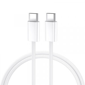 Cablu Date si Incarcare USB-C - USB-C BWOO BO-X284, 60W, 2m, Alb