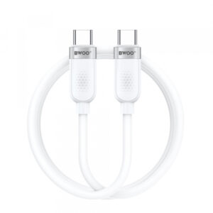 Cablu Date si Incarcare USB-C - USB-C BWOO BO-X315C, 100W, 1m, Alb
