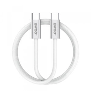 Cablu Date si Incarcare USB-C - USB-C BWOO BO-X317C, 240W, 1m, Alb
