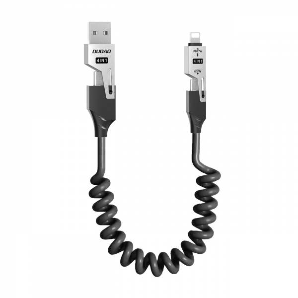 Cablu Date si Incarcare USB-A / USB-C - Lightning / USB-C Dudao L20 Pro, 65W, 1.5m, Negru
