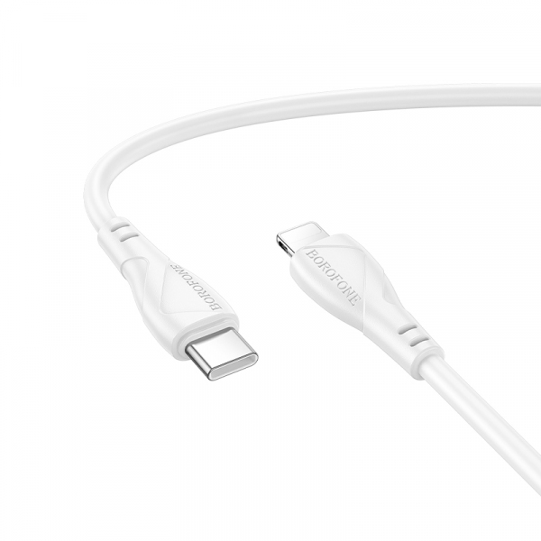 Cablu Date si Incarcare USB-C - Lightning Borofone BX121 Energy, 27W, 1m, Alb