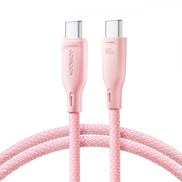Cablu Date si Incarcare USB-C - USB-C Joyroom S-A34, 60W, 1m, Roz