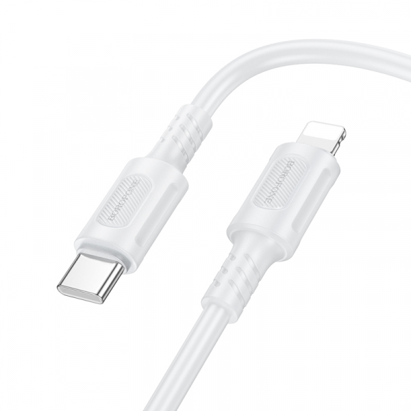 Cablu Date si Incarcare USB-C - Lightning Borofone BX111 Feliz, 27W, 1m, Alb