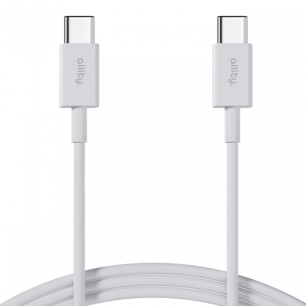 Cablu Date si Incarcare USB-C - USB-C Allity. AUC-03, 100W, 2m, Alb