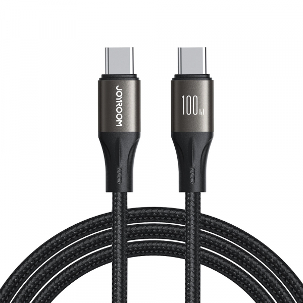 Cablu Date si Incarcare USB-C - USB-C Joyroom S-A25 Light-Speed, 100W, 1.2m, Negru