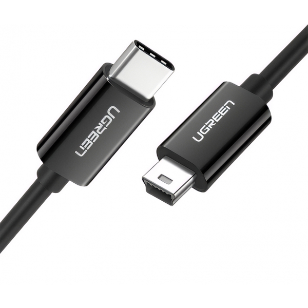 Cablu Date si Incarcare USB-C - miniUSB UGREEN US242, 18W, 1m, Negru