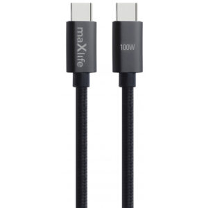 Cablu Date si Incarcare USB-C - USB-C MaXlife MXUC-12, 100W, 1m, Negru
