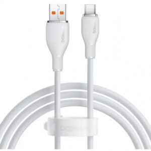 Cablu Date si Incarcare USB-A - USB-C Baseus Pudding, 100W, 1.2m, Alb P10355703221-00