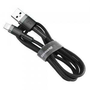 Cablu Date si Incarcare USB-A - Lightning Baseus Cafule, 18W, 2m, Gri CALKLF-CG1