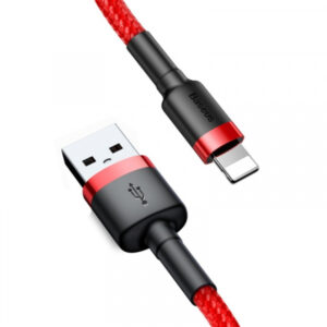 Cablu Date si Incarcare USB-A - Lightning Baseus Cafule, 18W, 3m, Rosu CALKLF-R09