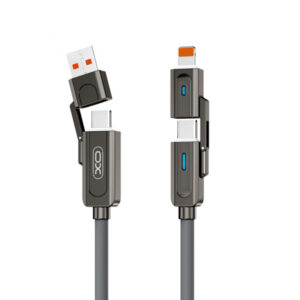 Cablu Date si Incarcare USB-C / USB-A - USB-C / Lightning XO Design NB275 2in1, 60W, 1m, Negru