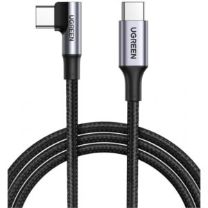 Cablu Date si Incarcare USB-C - USB-C UGREEN US334 Angled, 100W, 2m, Negru