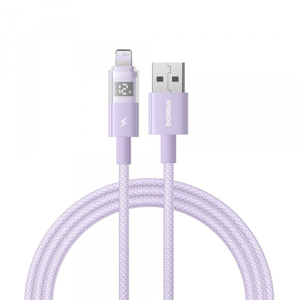 Cablu Date si Incarcare USB-A - Lightning Baseus Display 2, 12W, 2m, Mov P10382700511-01
