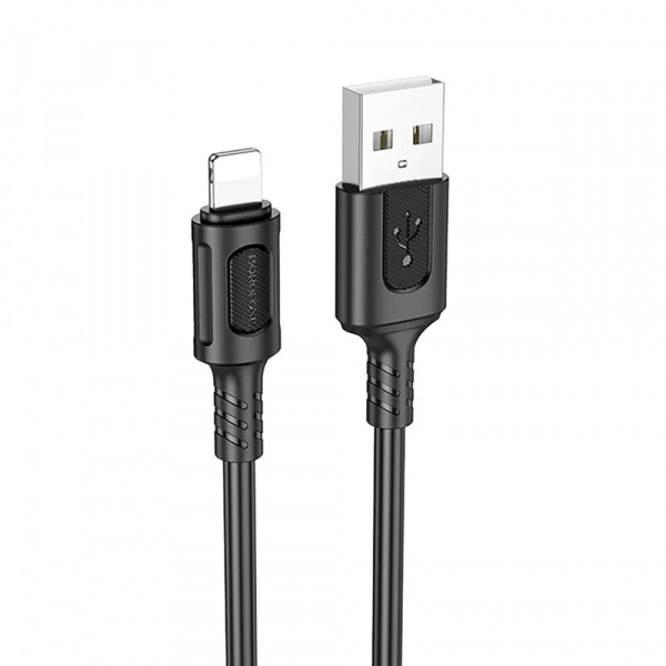 Cablu Date si Incarcare USB-A - Lightning Borofone BX111 Feliz, 18W, 1m, Negru
