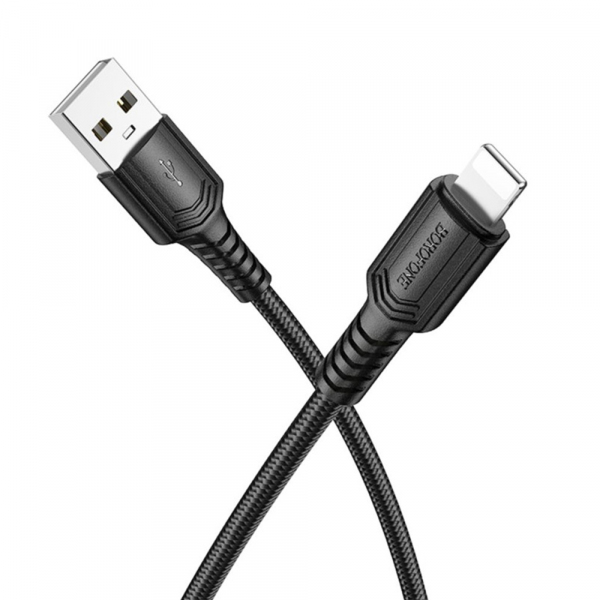 Cablu Date si Incarcare USB-A - Lightning Borofone BX116 Certain, 18W, 1m, Negru
