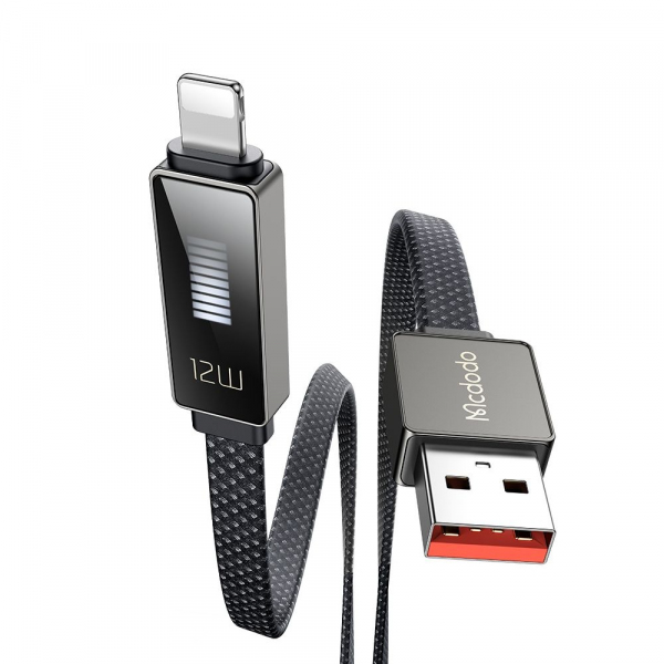 Cablu Date si Incarcare USB-A - Lightning McDodo CA-4970 Rythm Display, 18W, 1.2m, Negru