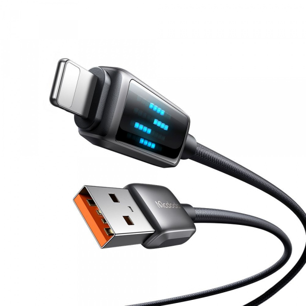 Cablu Date si Incarcare USB-A - Lightning McDodo CA-5250 Display, 18W, 1.2m, Negru
