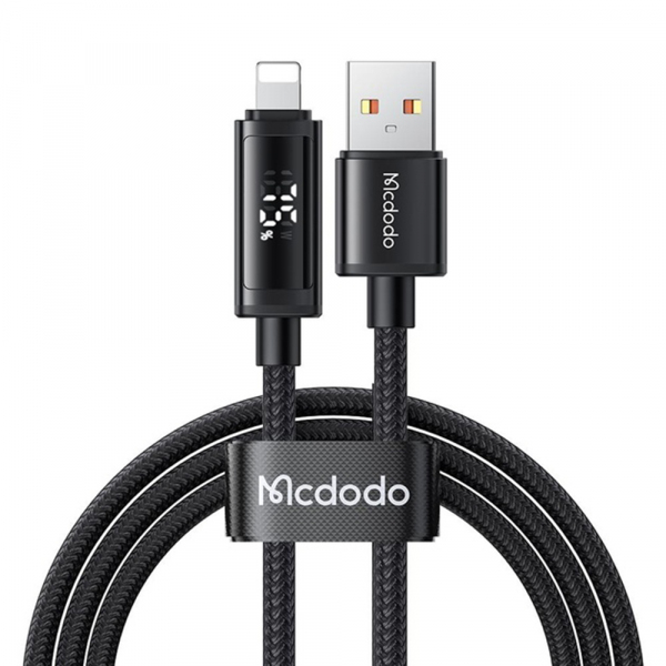 Cablu Date si Incarcare USB-A - Lightning McDodo CA-7970 Display, 18W, 1.2m, Negru