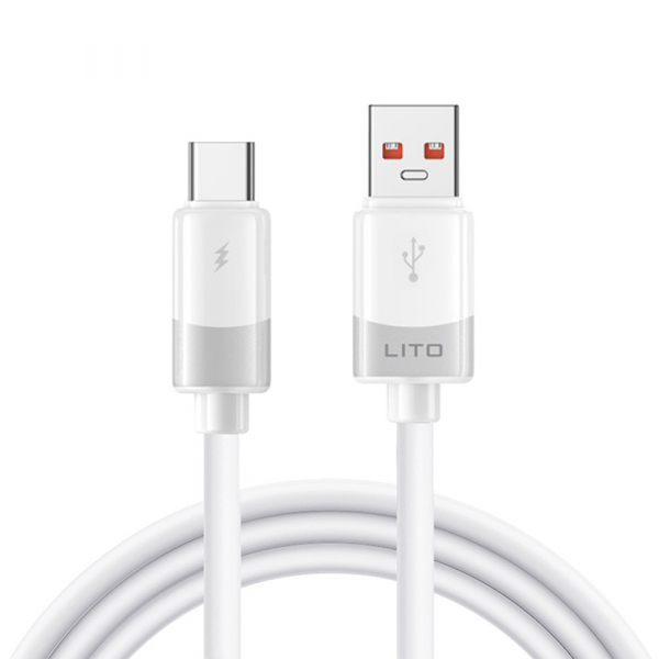 Cablu Date si Incarcare USB-A - USB-C Lito LD07, 18W, 1m, Alb