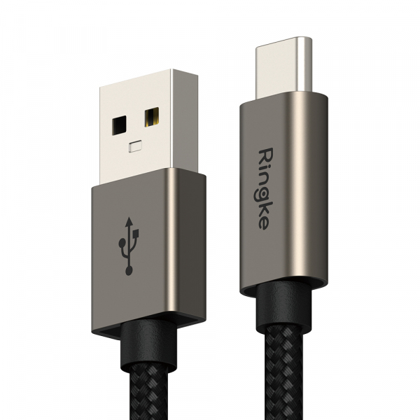 Cablu Date si Incarcare USB-A - USB-C Ringke, 60W, 2m, Negru