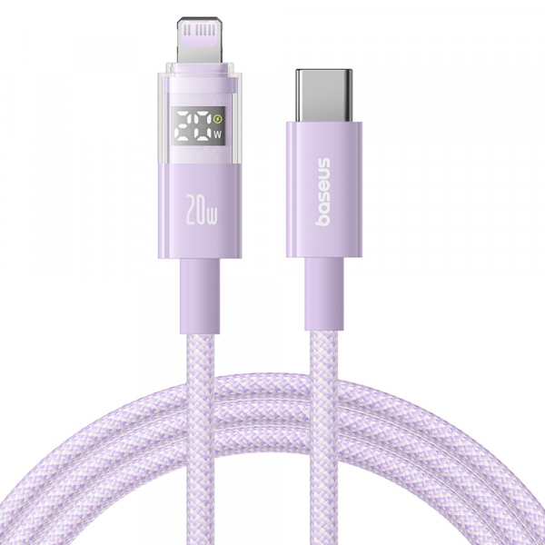 Cablu Date si Incarcare USB-C - Lightning Baseus Display 2, 20W, 2m, Mov P10382703511-01