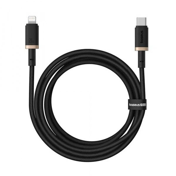 Cablu Date si Incarcare USB-C - Lightning Baseus Dura Series, 20W, 2m, Auriu Negru P10377800U01-02
