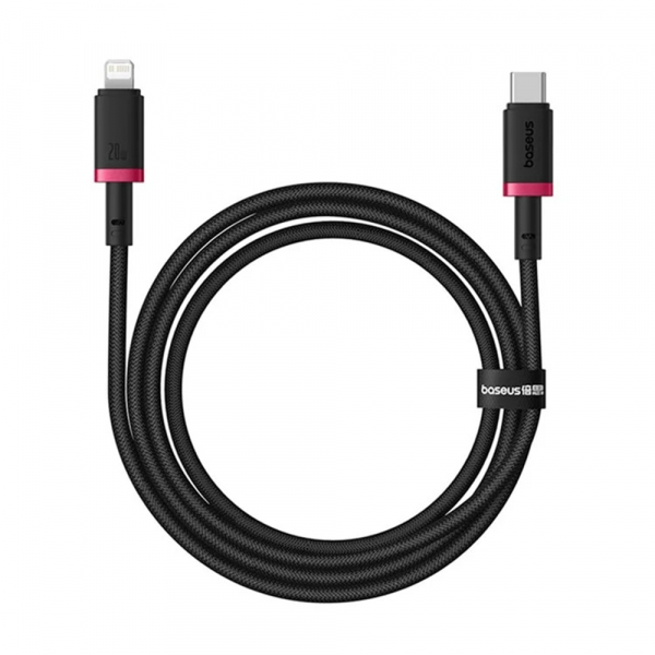 Cablu Date si Incarcare USB-C - Lightning Baseus Dura Series, 20W, 2m, Rosu Negru P10377800U01-03