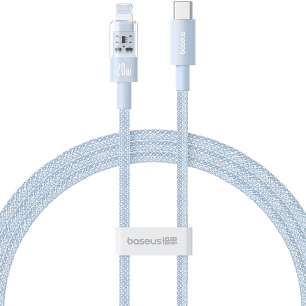 Cablu Date si Incarcare USB-C - Lightning Baseus Gem, 20W, 1m, Bleu P10373001311-00