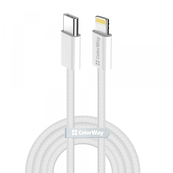 Cablu Date si Incarcare USB-C - Lightning ColorWay CW-CBPDCL061, 27W, 1m, Gri
