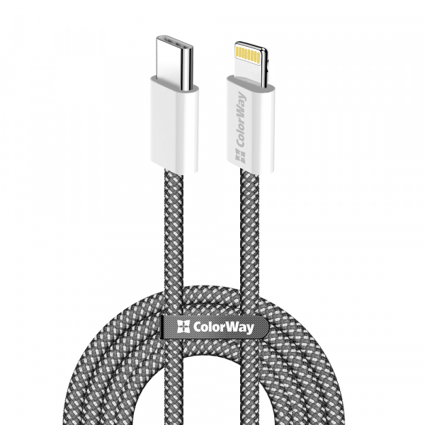 Cablu Date si Incarcare USB-C - Lightning ColorWay CW-CBPDCL061, 27W, 1m, Negru