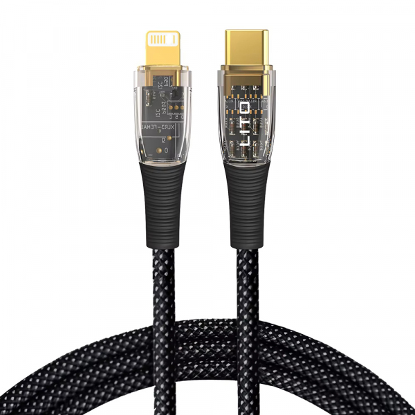 Cablu Date si Incarcare USB-C - Lightning Lito LD01, 27W, 1.2m, Negru