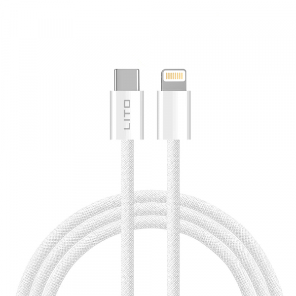 Cablu Date si Incarcare USB-C - Lightning Lito LD04CL, 27W, 2m, Alb