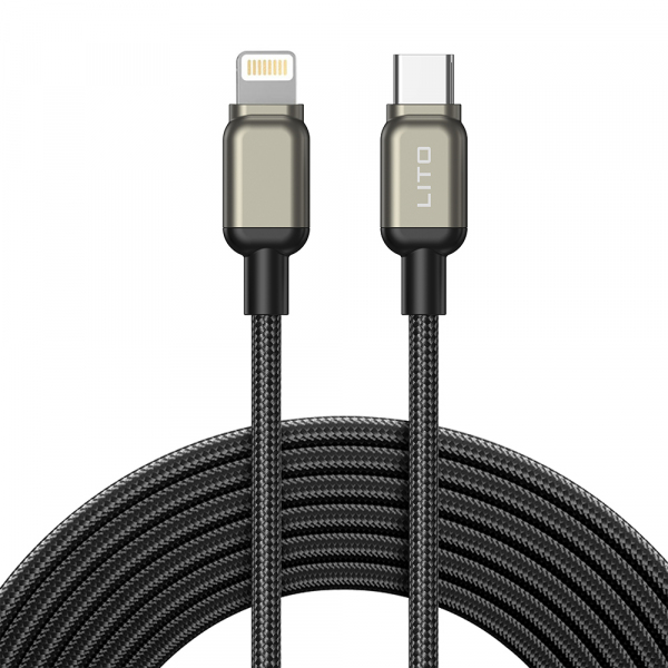 Cablu Date si Incarcare USB-C - Lightning Lito LD17, 20W, 1m, Negru