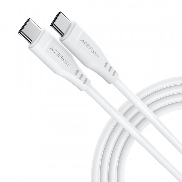 Cablu Date si Incarcare USB-C - USB-C Acefast C3-03, 60W, 1.2m, Alb