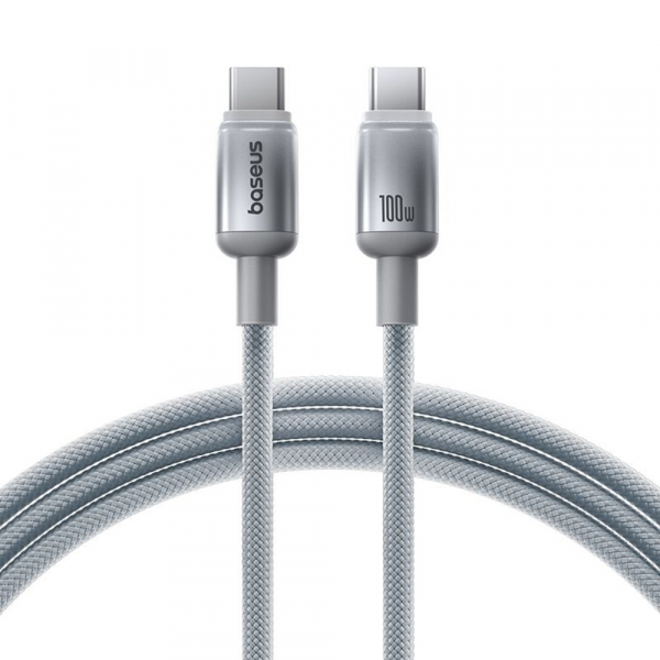 Cablu Date si Incarcare USB-C - USB-C Baseus Discolor, 100W, 1m, Argintiu E0420702